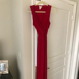 Red maxi dress with slit! Wore once